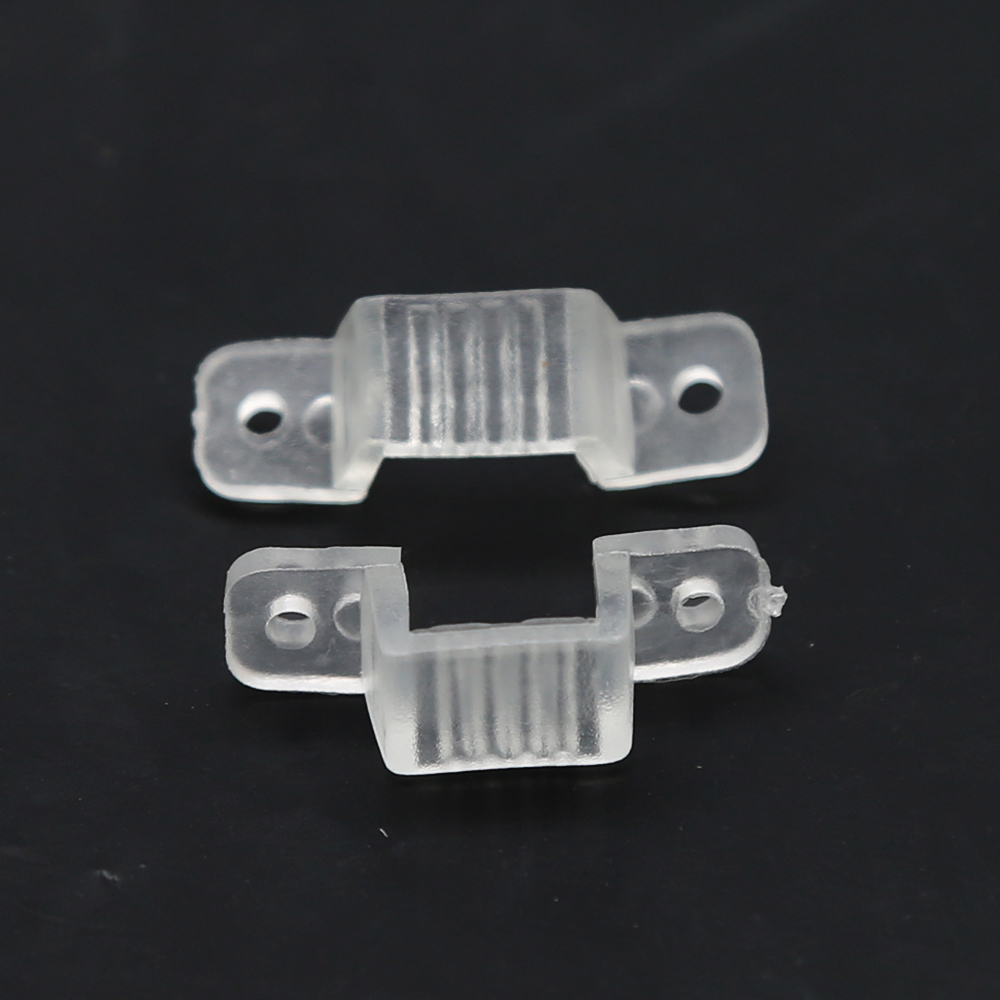 Mbajtese fiksuese per led 220v ,240led LAMBARIO-12/24V PLIER L TYPE  90` CONNECTOR  TRANSPARENT 8 MM