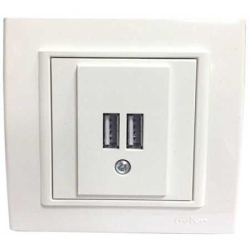 Priz 2xusb mina bardh ovivo