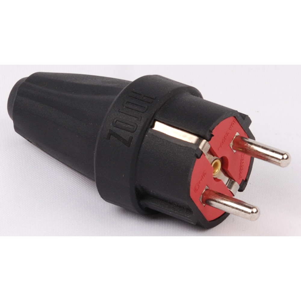 300.000.804 GROUNDED RUBBER MALE PLUG BLACK