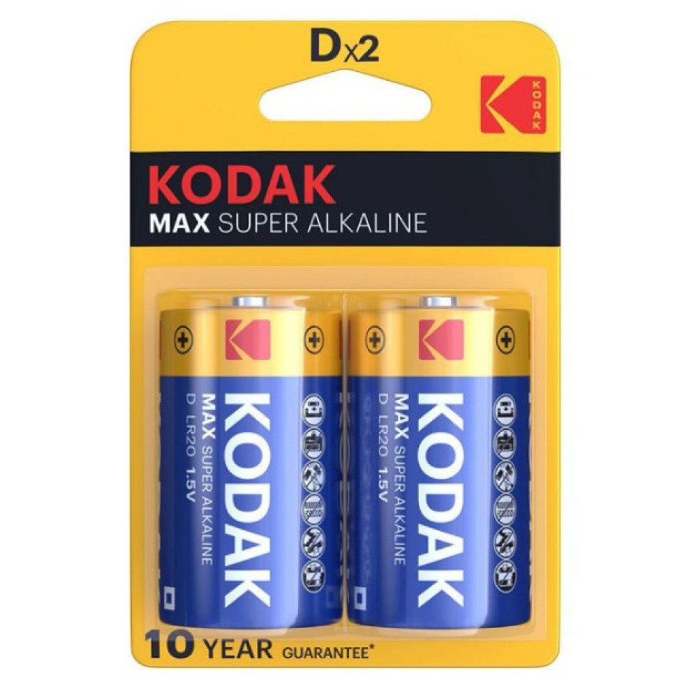 Kodak Alkaline Bateri Max Super D (2x)