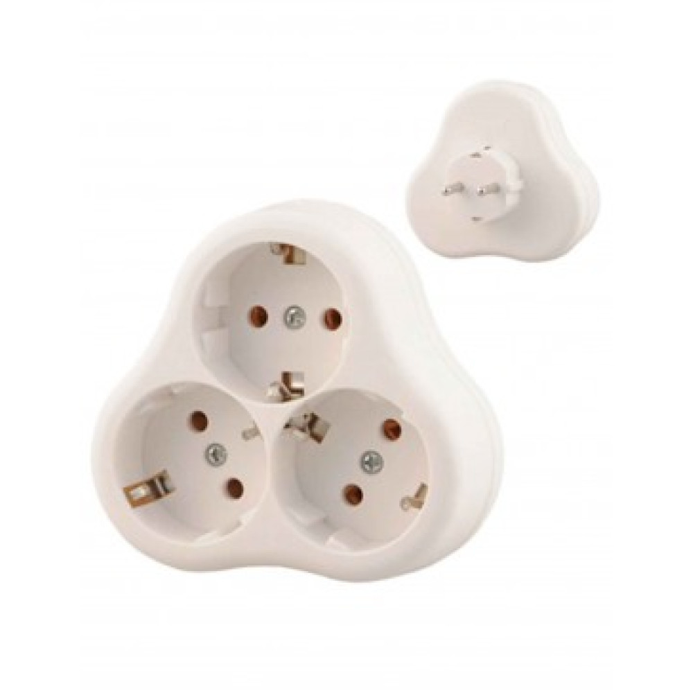 715-0900-609 Flower Golyad   3 Gang Plugged Socket Outlet F751