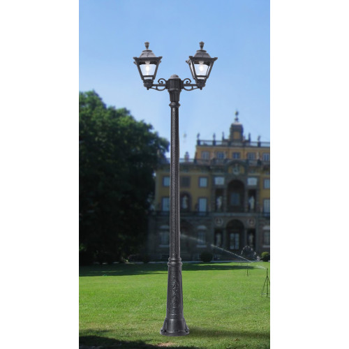 Q23.157.S20.AXF1R RICU BISSO/GOLIA 2L BLACK CLEAR E27 FILAMEN LED 6W 2,7K