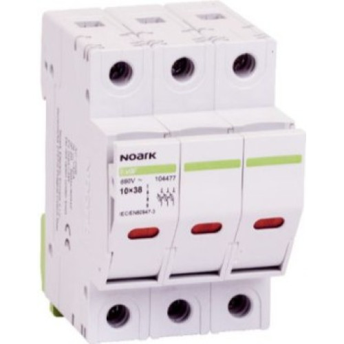 Ex9F 3P 32A Fuse holder; for fuse 10x38mm 3P 32A 