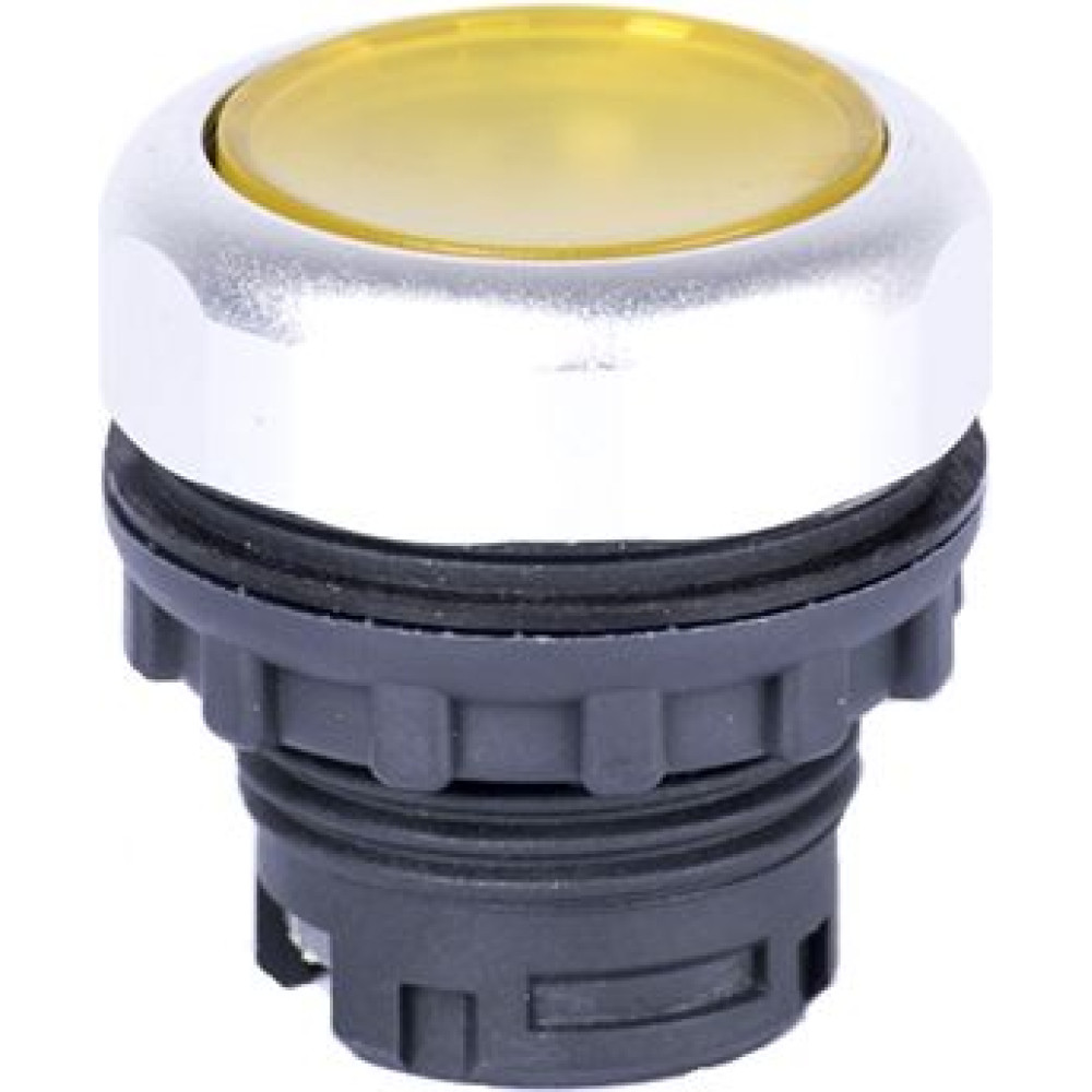 Ex9P1 FI y Flat button head, momentary, without printing, illumination possibility, yellow 