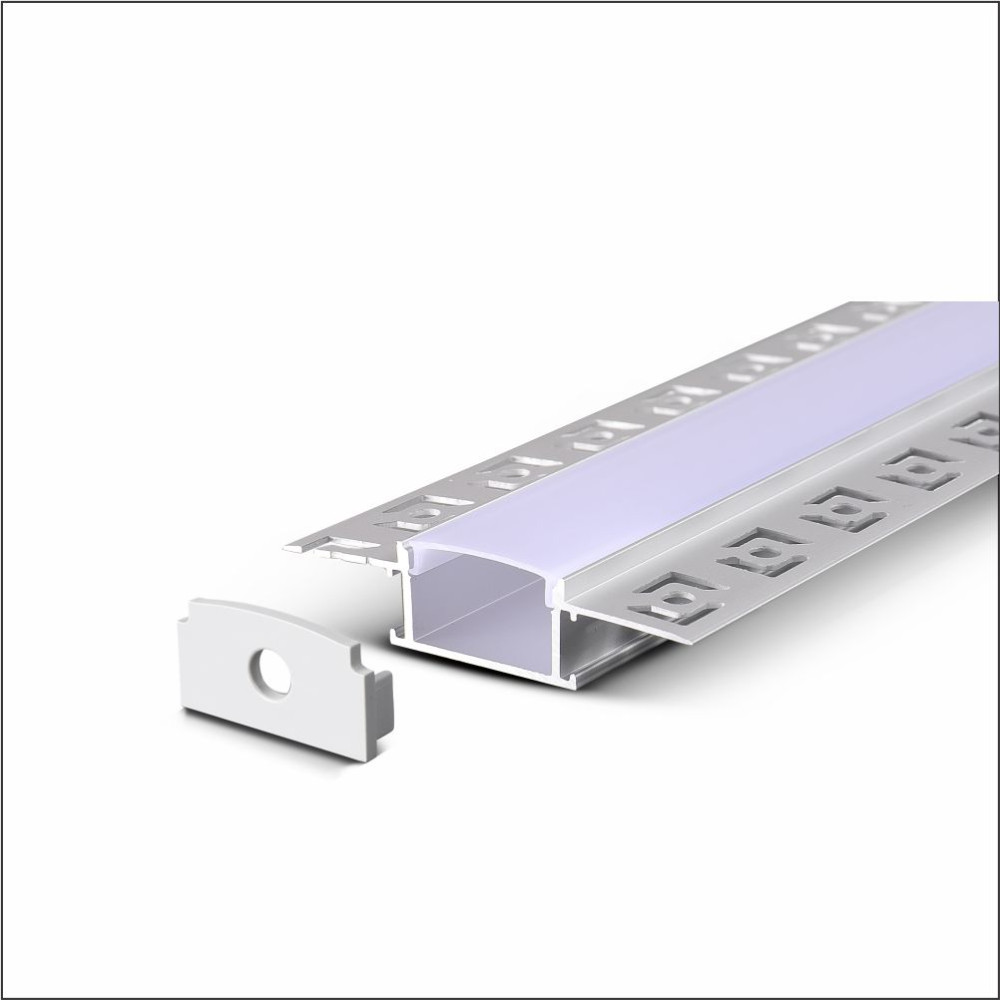 LC21-0106 LAMBARIO-ALPRO-2M-61X14MM-GREY-WITHCAPS-PCCOVER-CEILINGMOUNTED-ALUMINIUM LIGHTINGFIXTURE  