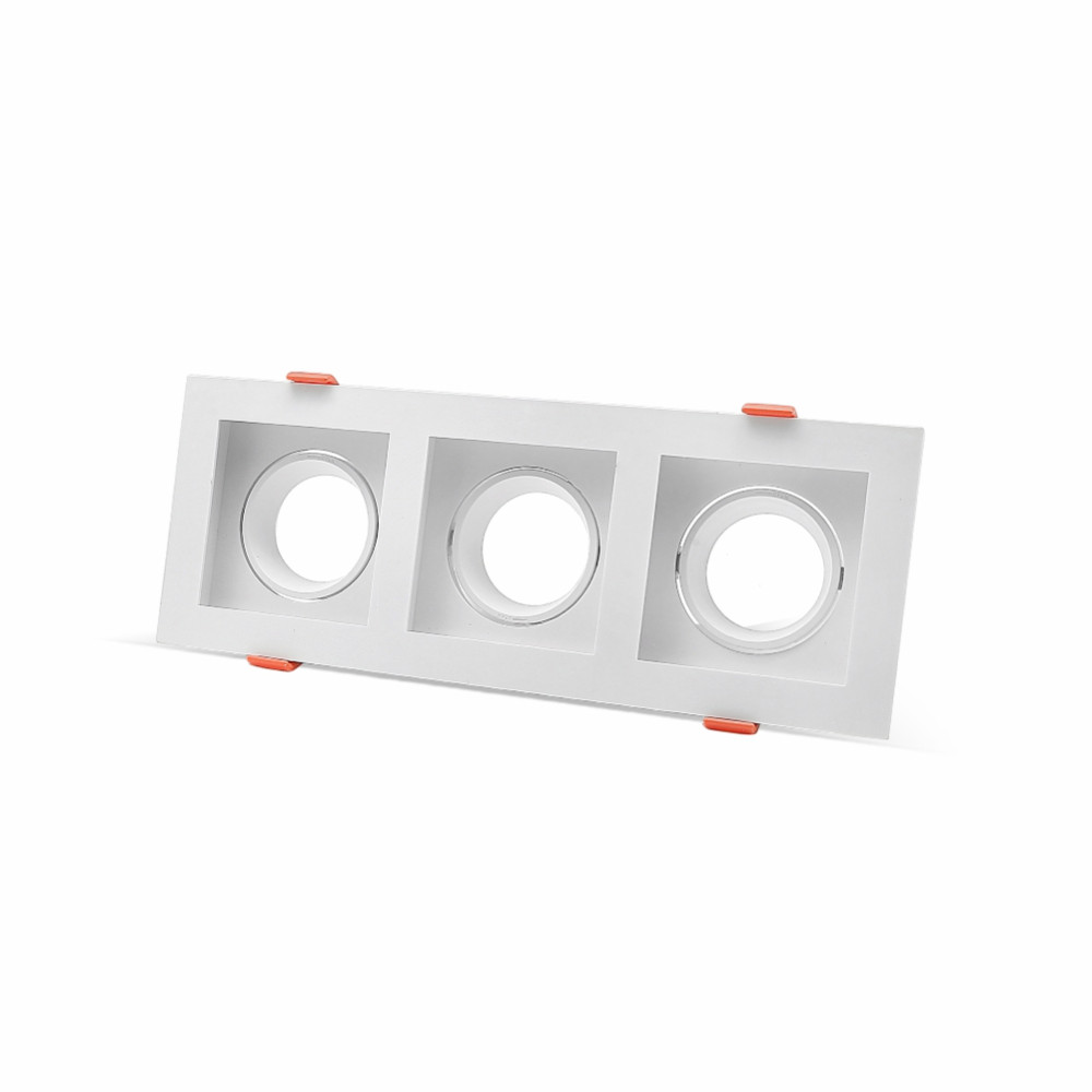 LS01-36 LAMBARIO SPARTA SQR 3 WHITE PC MR16 GU10 IP20 SPOTLIGHT FIXTURE