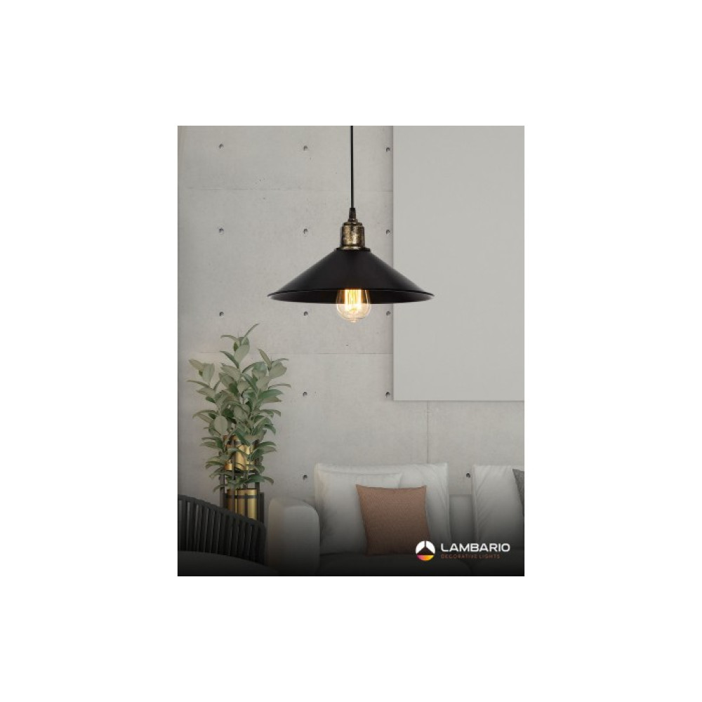 LT01-03 LAMBARIO-MAYA-BLACK-E27-1X60W-PENDANT LUMINAIRE