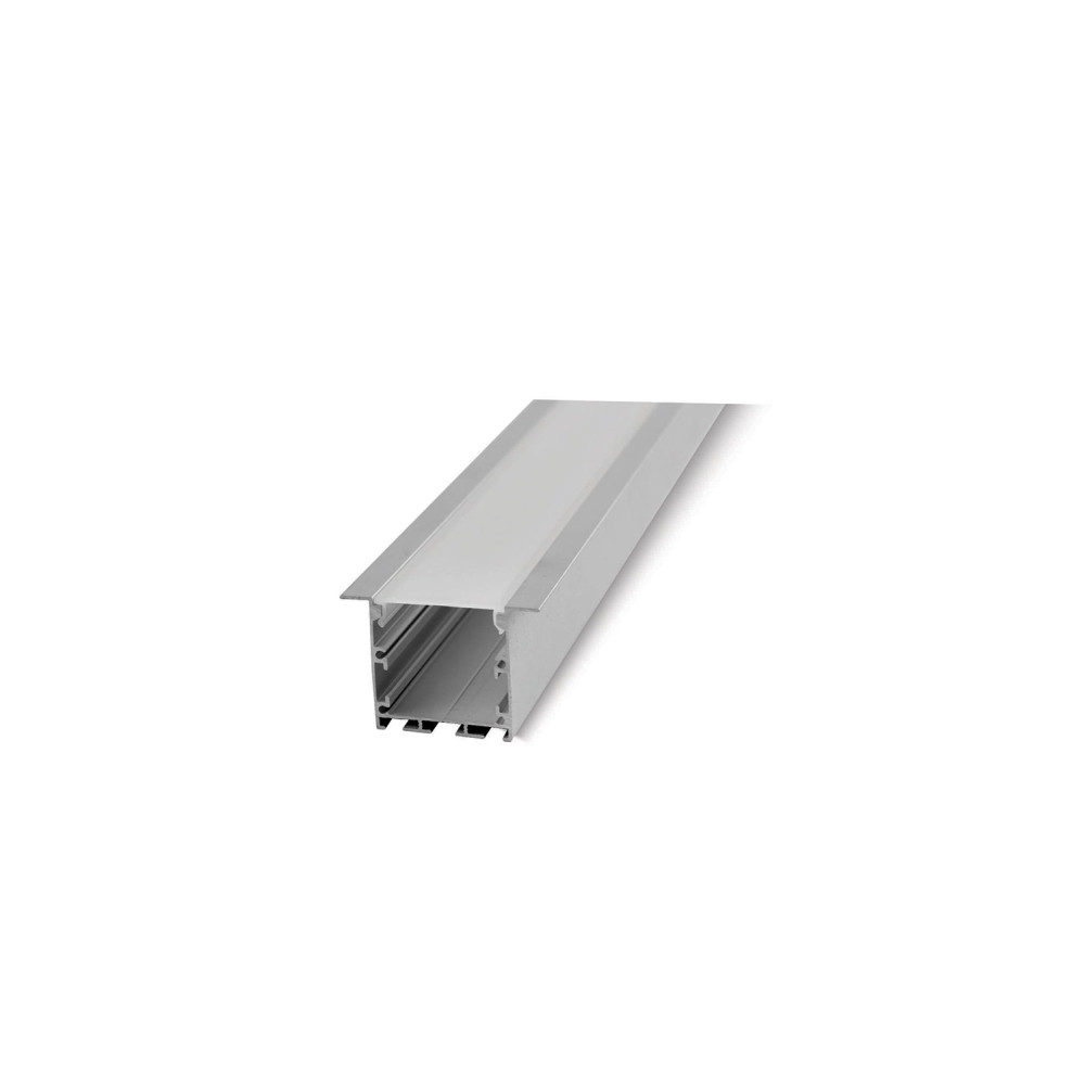 LC20-0106 LAMBARIO-ALPRO-2M-50.4X35MM-GREY-WITHCAPS-PCCOVER-RECESSED-ALUMINIUM LIGHTINGFIXTURE