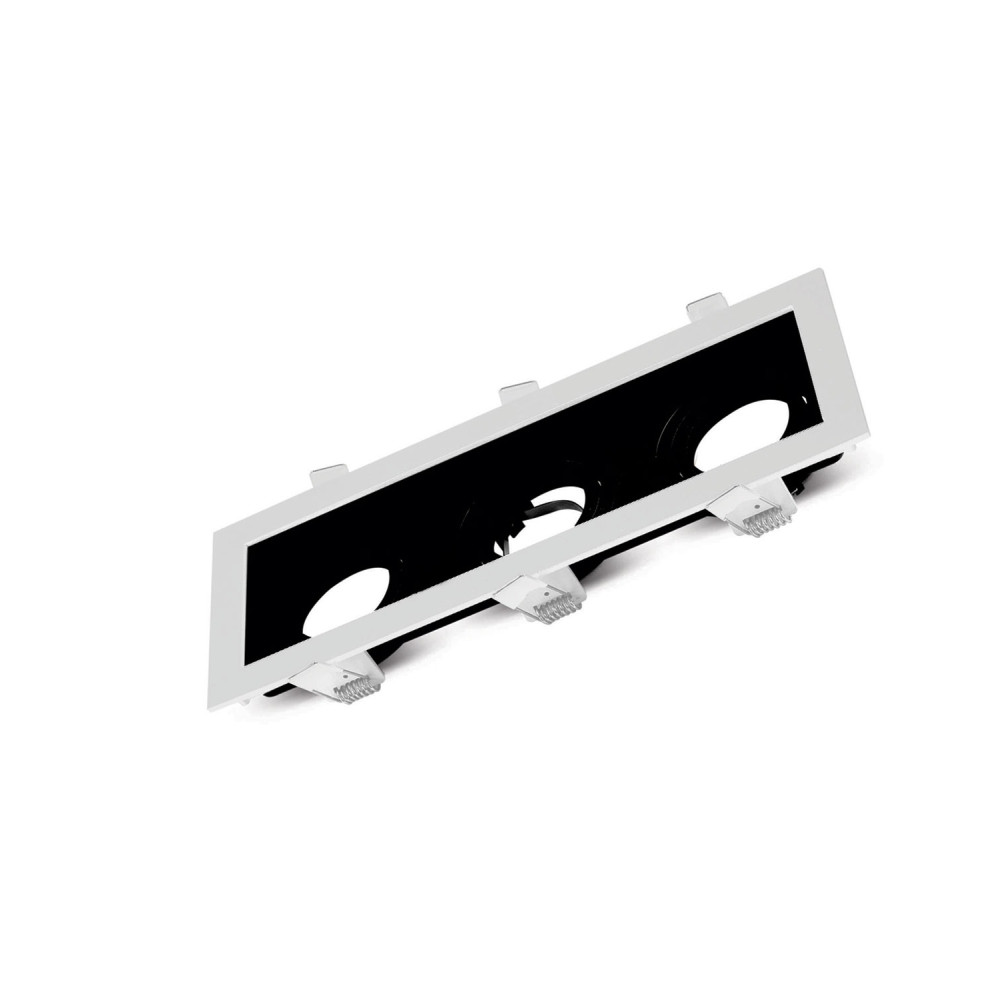 LH04-03500 LAMBARIO-LIDO-SQR-3-WHITE+BLC-ALU-WOB-GU10-IP20-SPOTLIGHT FIXTURE 