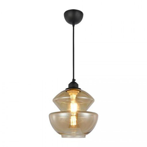 021-017-0001 AMBER E27 GLASS PENDANT LAMP
