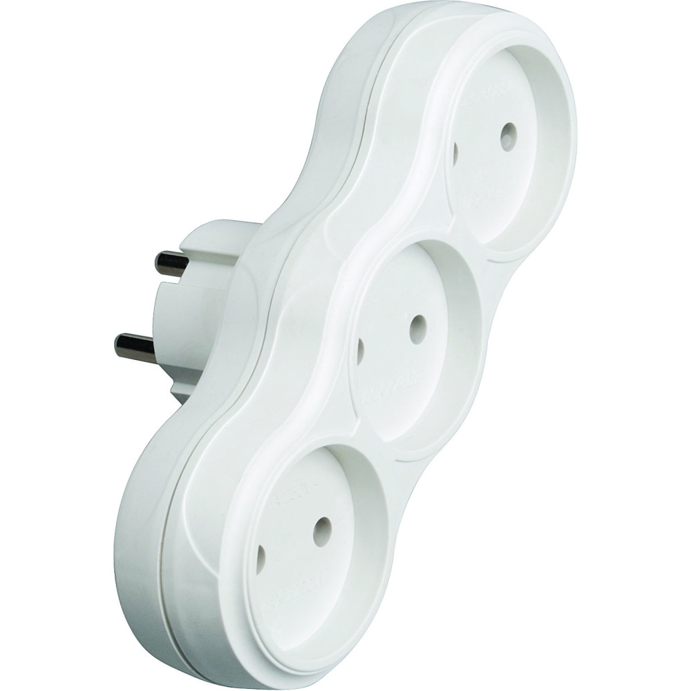 300.000.802 UNGROUNDED 3-GANG PLUG SOCKET (GOLYAD)