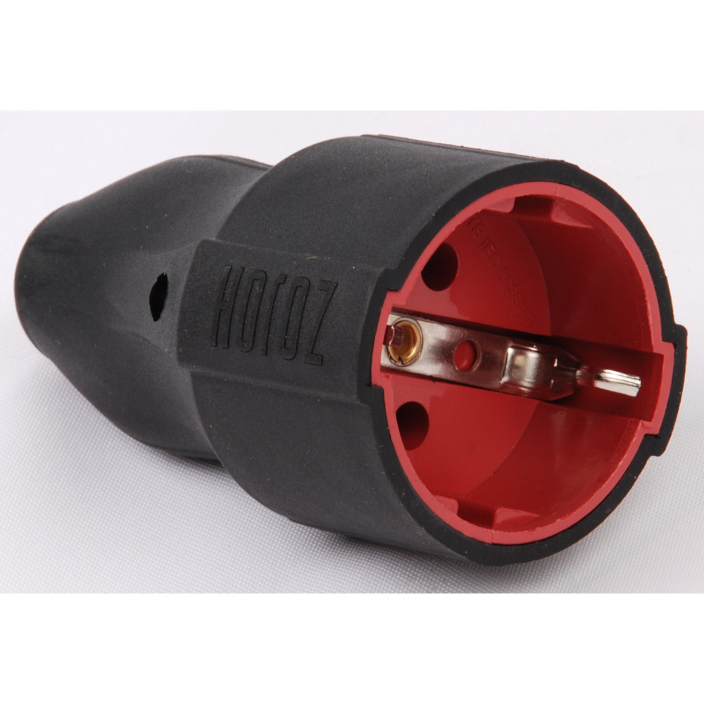 300.000.805 GROUNDED RUBBER FEMALE PLUG BLACK