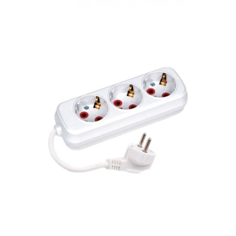 210.010.301 NEW DECO GROUNDED 3-GANG SOCKET WHITE (10M) (3*1)