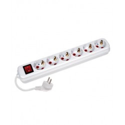 210.010.601 NEW DECO GROUNDED 6-GANG SOCKET WHITE (10M) (3*1)